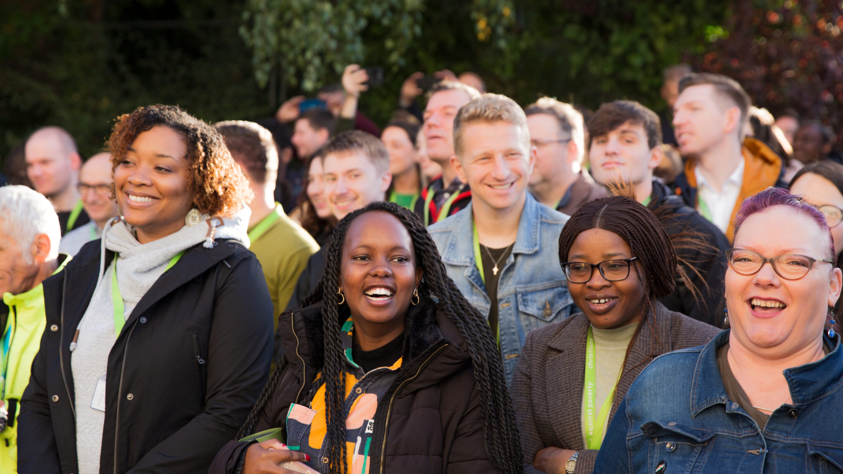 Smiling people in group